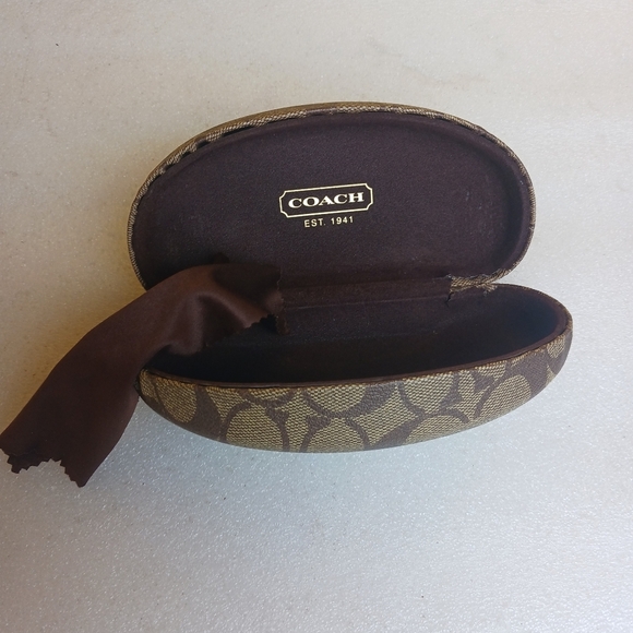 Coach Tan and Brown Eyeglass Sunglass Case - Picture 1 of 4